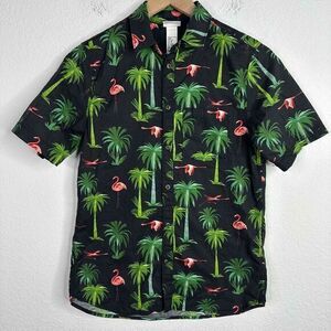 Dieter Braun X HM Shirt Boys Size 16 Short Sleeve Flamingo Tropical Hawaiian‎